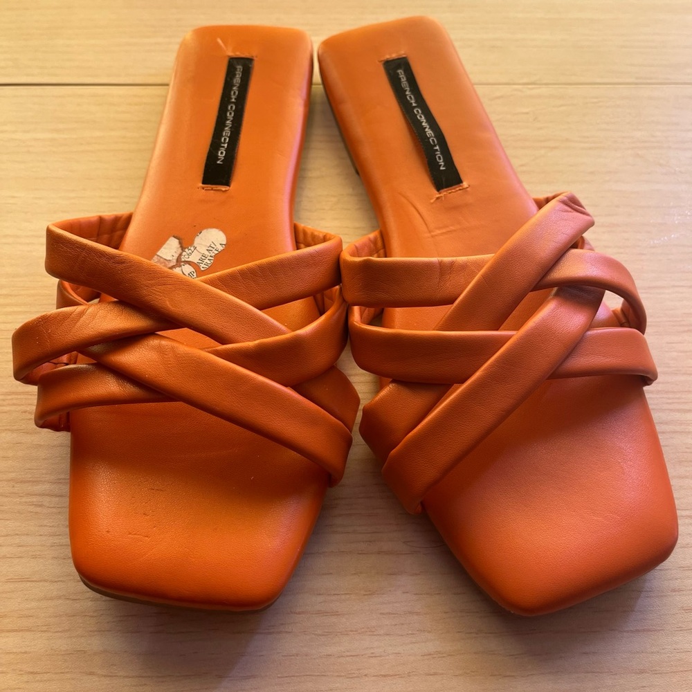 French Connection Orange Strappy Sandals
